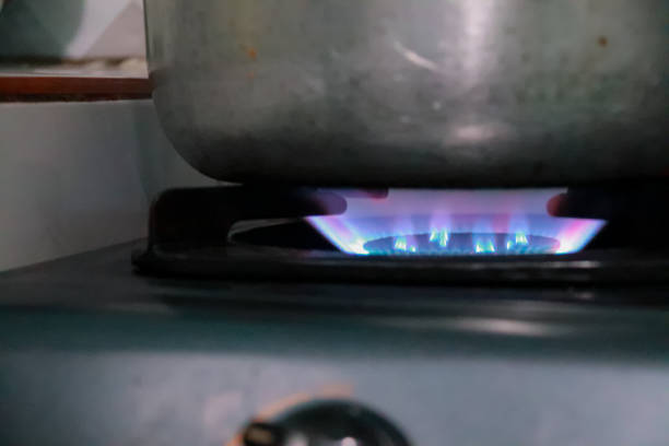 istock close up of blue flame stove 1837089540