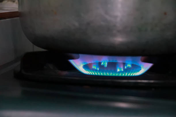 istock close up of blue flame stove 1837089541