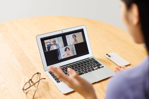 istock Young Asian woman having a videoconference meeting 1837102118