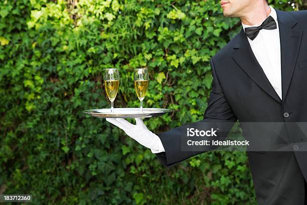 Butler Servir - Fotografias de stock e mais imagens de Mordomo - Mordomo, Serviço, Champanhe