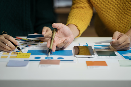 Brainstormer Designer Brainstorming About Mobile App Interface Wireframe Design With ...
