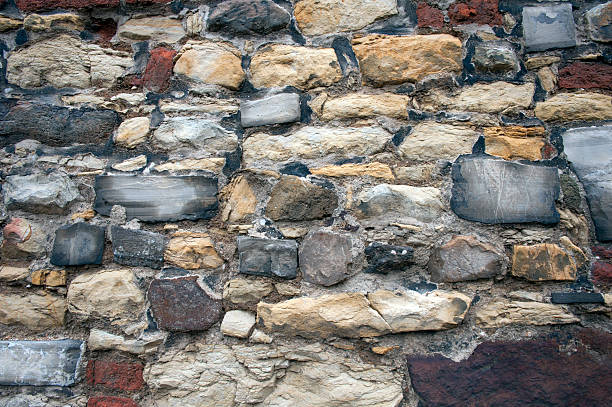 Rustic Wall Rustic Wall in a Old Construction stone wall stone wall crag stock pictures, royalty-free photos & images