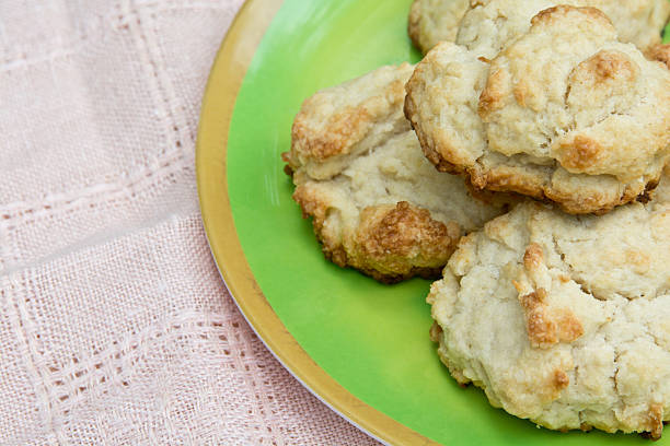 istock Homemade shortcake biscuits on a green plate 183716828