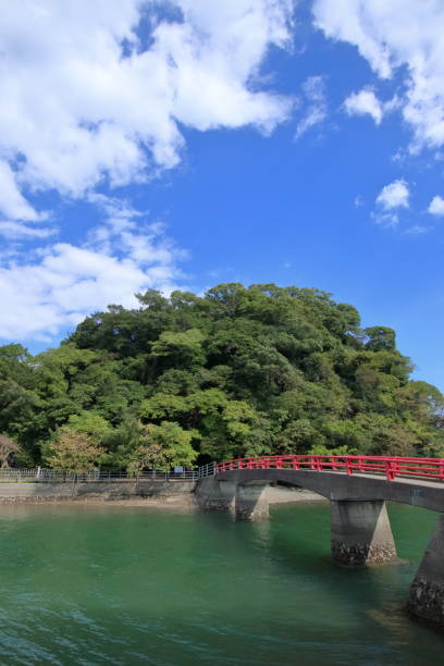 istock Urado Bay, Red bridge spanning Tsutsugi Island (Kochi City, Kochi Prefecture) 1837180468