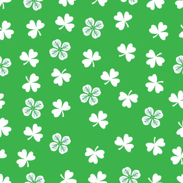 Vector illustration of Clover seamless pattern .