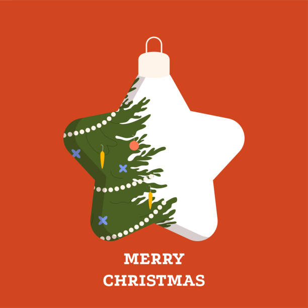istock Merry Christmas greeting card design with Xmas star 1837220096