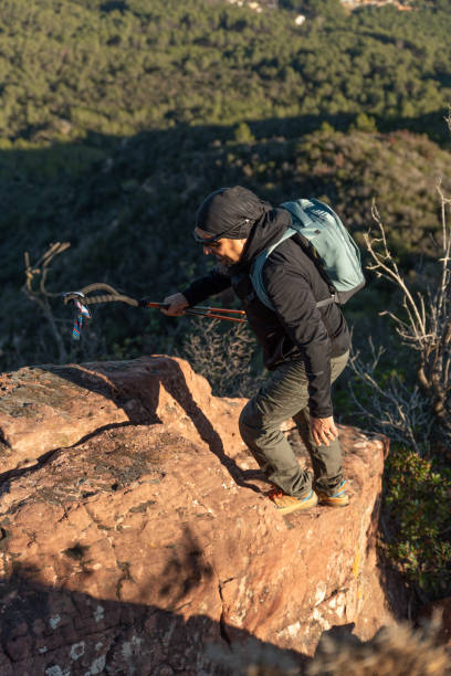 istock Man walks along the trails of a mountain. 1837225390