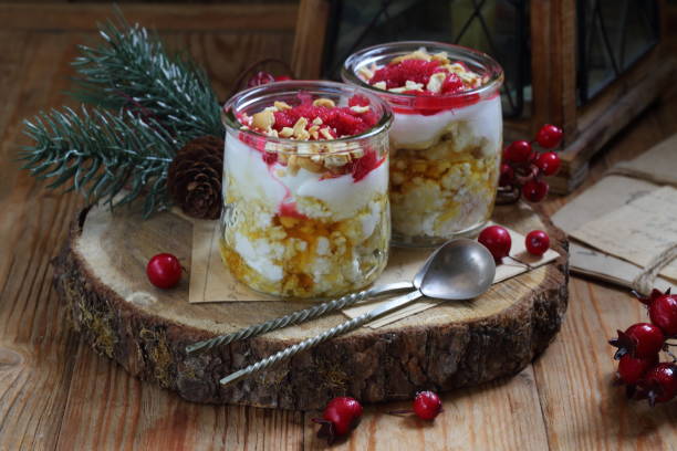 istock New Year's dessert on wooden background 1837227492