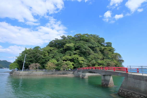 istock Red bridge over Tsutsugi Island, Urato Bay (Kochi City, Kochi Prefecture) 1837271266