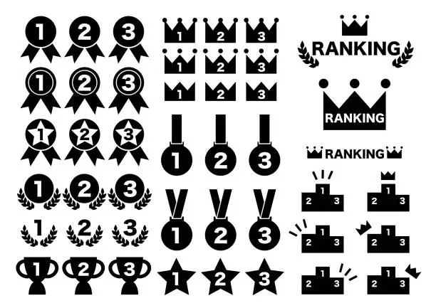 Vector illustration of Vector illustration of ranking icon set.