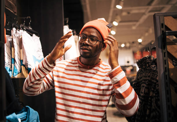 istock Young black man at shopping 1837337075