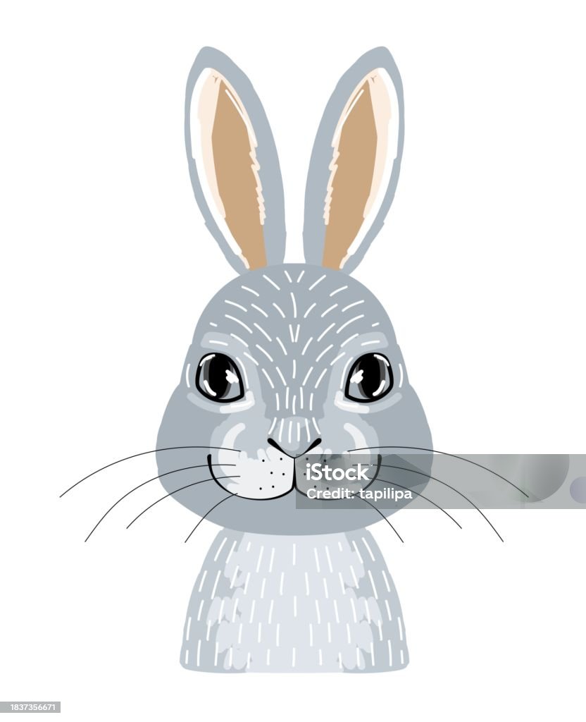 Vector Rabbit Portrait Stock Illustration - Download Image Now - Animal ...