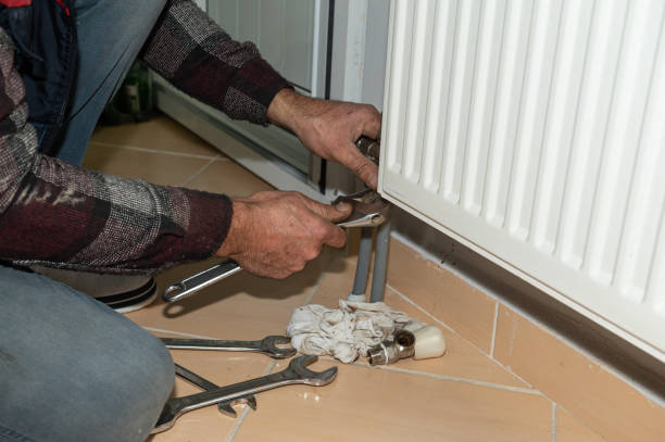 istock A mechanic who repairs the heating system. 1837373887