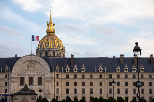 Paris, France - July 16th 2021: The facade of the Ministry of Justice at the Vendome square.