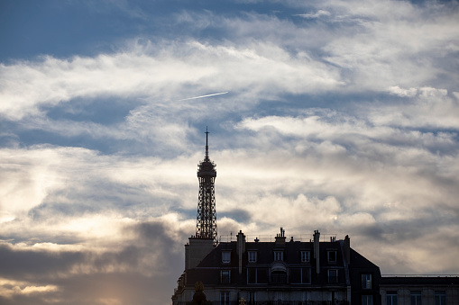 Paris skyline at the end of the day