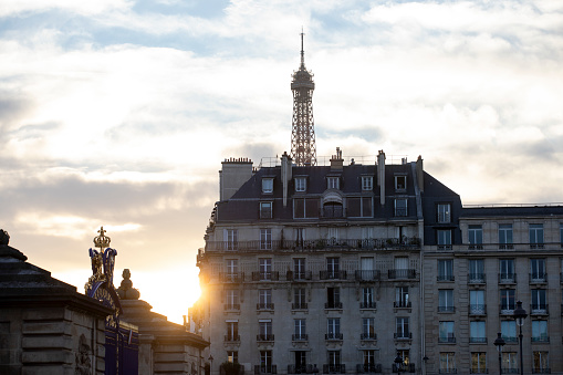 Paris skyline at the end of the day