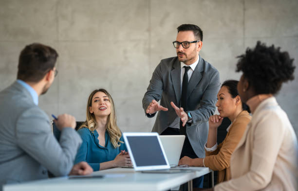 istock Team leader discussing and brainstorming new approaches and ideas with colleagues. 1837429472