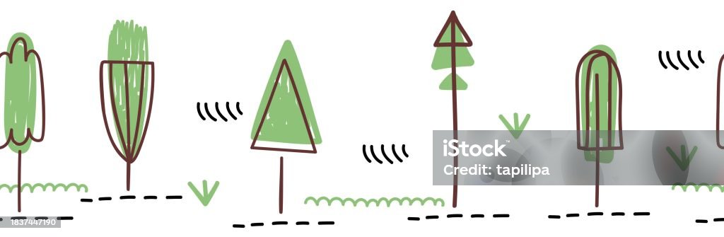 Abstract Tree Border Seamless Border With Trees Stock Illustration - Download Image Now ...