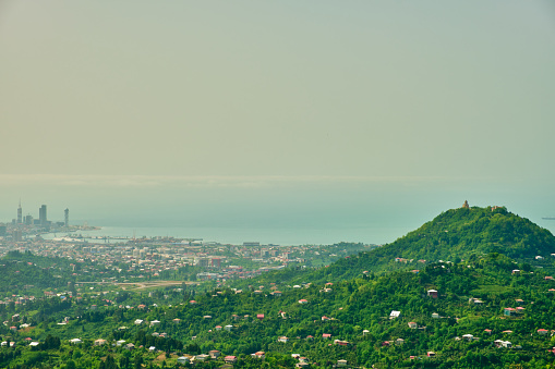 Overview of Batumi and the Sameba church in Georgia, Adjaria