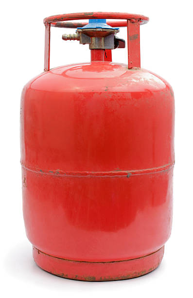 LPG gas cylinder LPG gas cylinder isolated on white. liquefied petroleum gas photos stock pictures, royalty-free photos & images