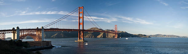 ゴールデンゲートブリッジ - panoramic san francisco bay area golden gate bridge san francisco bay ストックフォトと画像