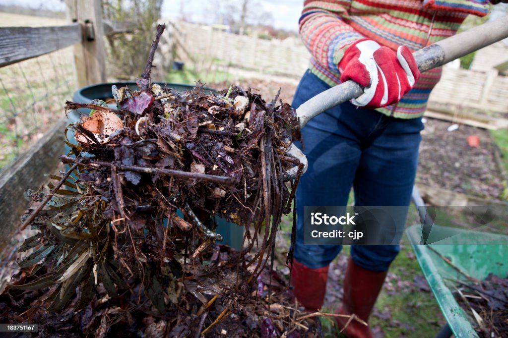 Compostaggio dei rifiuti alimentari e giardino - Foto stock royalty-free di Composta - Fenomeno naturale