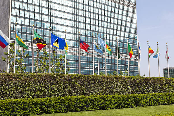 New York - United Nations # 4 XXXL "Flags at UN building, NYC, please see also my other images of New York in my lightbox:" unicef photos stock pictures, royalty-free photos & images
