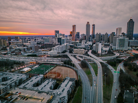 Atlanta skyline above Jackson Street