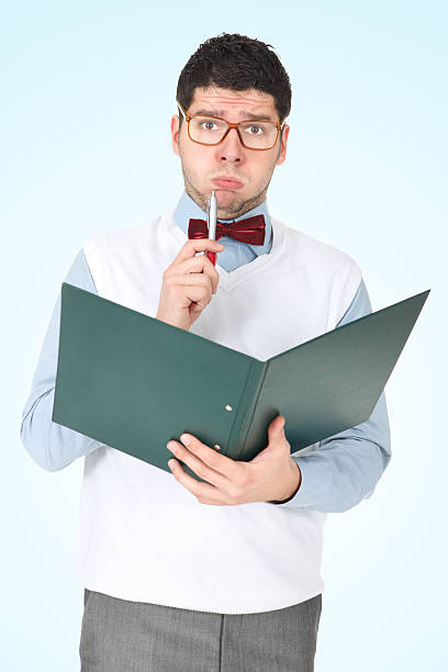 istock Confused nerdy businessman 183751897