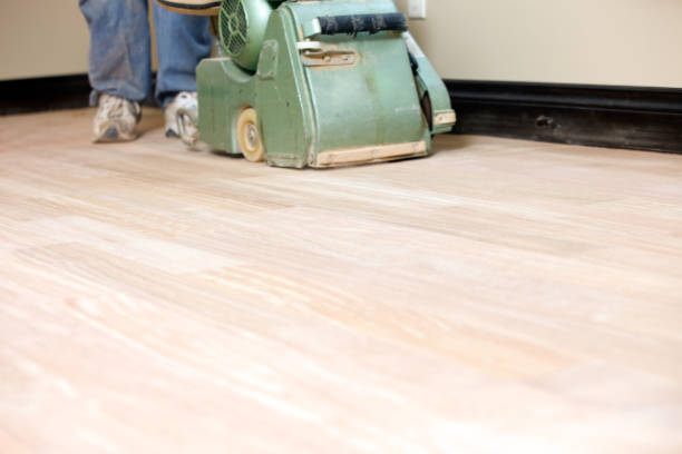 istock Worker Sanding a New Hardwood Floor 183752608