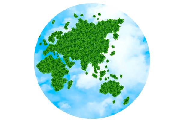 istock World map with green leaves and love the world concept 1837538619
