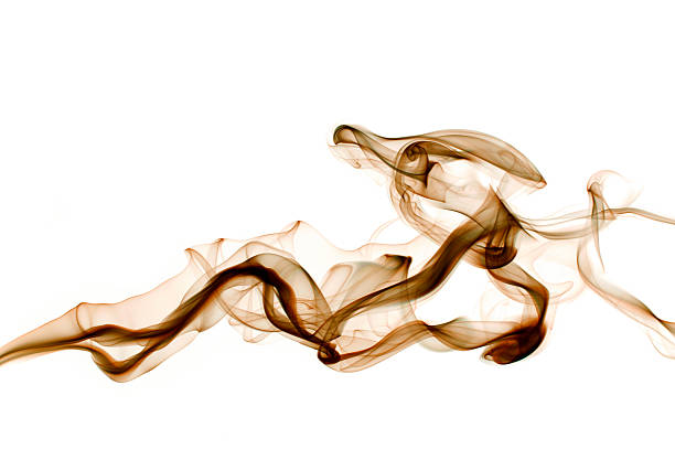 Brown smoke segment on white "Beautiful brown-orange smoke segment, isolated on white. See also" morph transition stock pictures, royalty-free photos & images