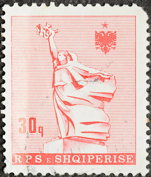 istock Albanian Postage Stamp 183754118