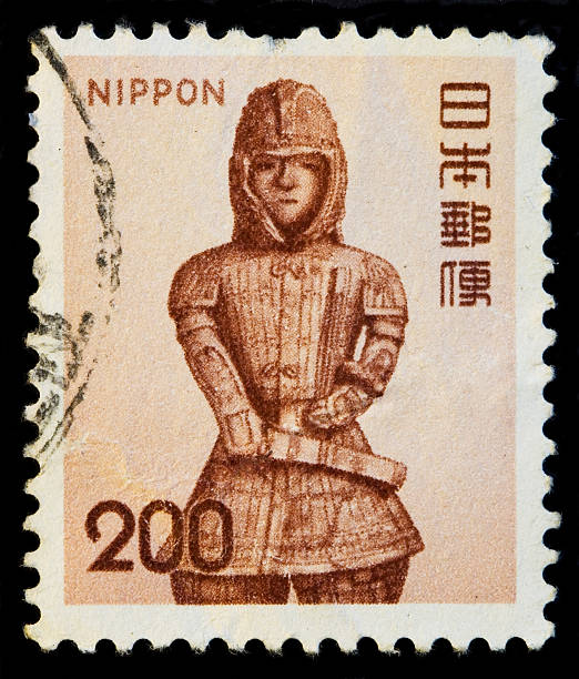 istock Japanese statue of warrior postage stamp - Nippon (Japan) 183754225