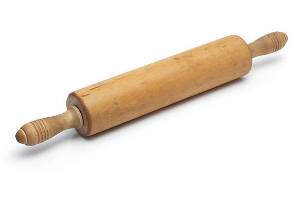 istock Vintage Wooden Rolling Pin on White 183754634
