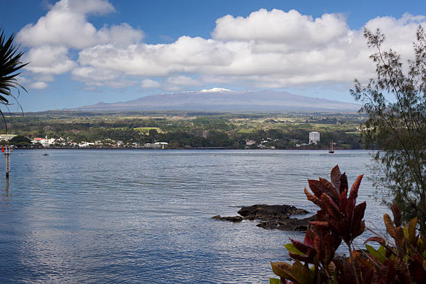 istock Hilo Bayfront with Snowcapped Mauna Kea in Hawaii 183754661