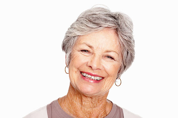 istock Confident senior woman smiling 183754734