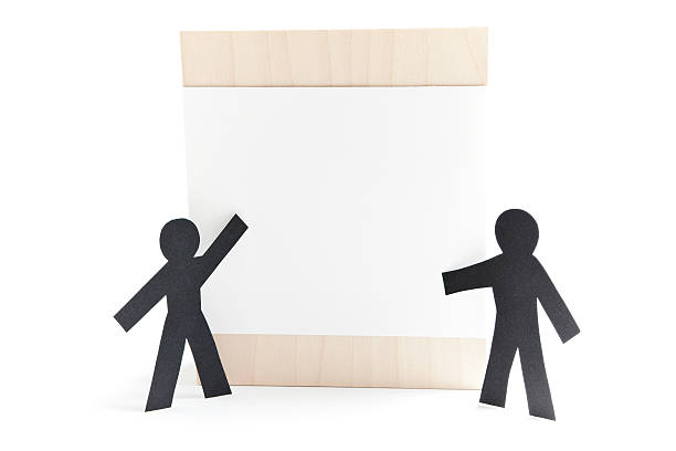 Standing at the whiteboard - education paper concept.