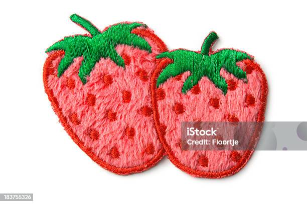 Textile Patch Strawberry Stock Photo - Download Image Now - Textile Patch, Clothing, Badge