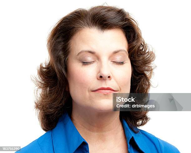 Female Portrait Stock Photo - Download Image Now - Eyes Closed, Relaxation, Serene People