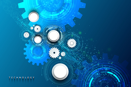 Abstract Technology Background. Communication and engineering concept. Vector illustration