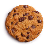 istock Choc Chip Cookie Isolated + Clipping Path 183755648
