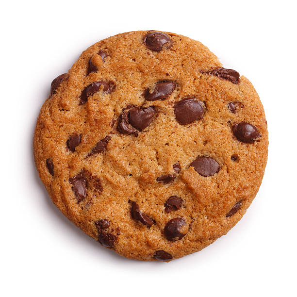 Choc Chip Cookie Isolated + Clipping Path stock photo