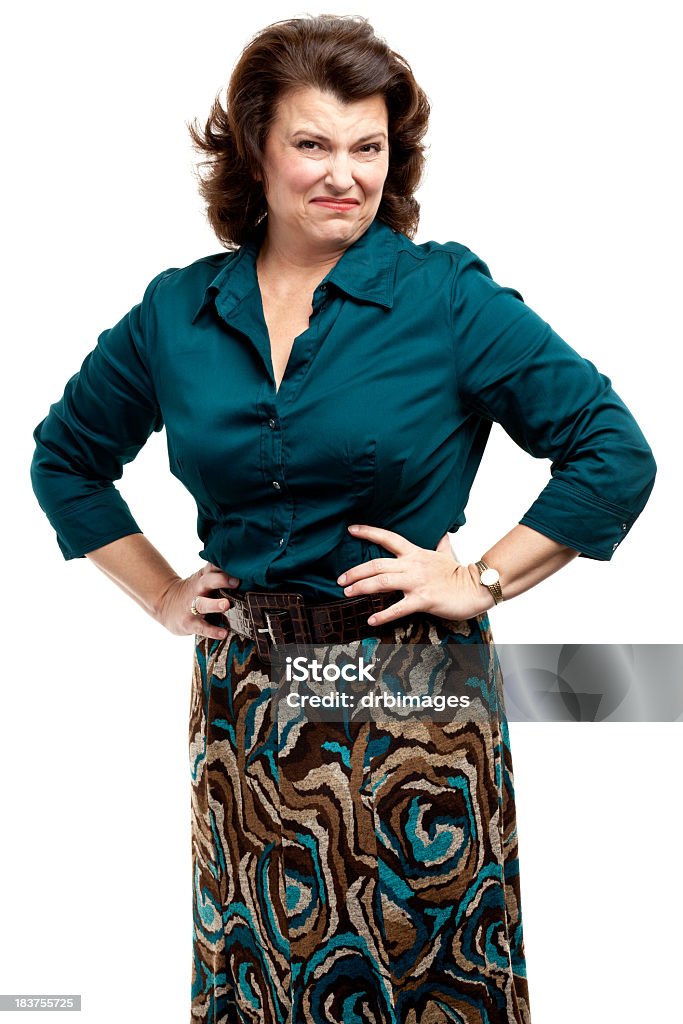 Female Portrait Portrait of a woman on a white background. http://s3.amazonaws.com/drbimages/m/verhoo.jpg Disgust Stock Photo