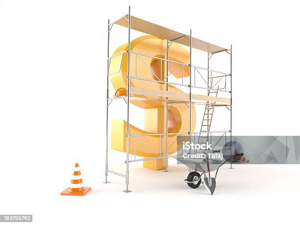 Dollar Rehabilitation Stock Photo - Download Image Now - Scaffolding, Construction Industry, Building - Activity