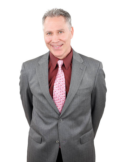 istock Smiling middle age man with grey suit and tie 183755977