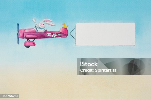 istock Easter Bunny Flying An Airplane 183756231