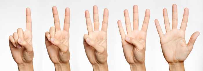 Uno, dos, tres, cuatro y cinco contar con los dedos (XXXL photo