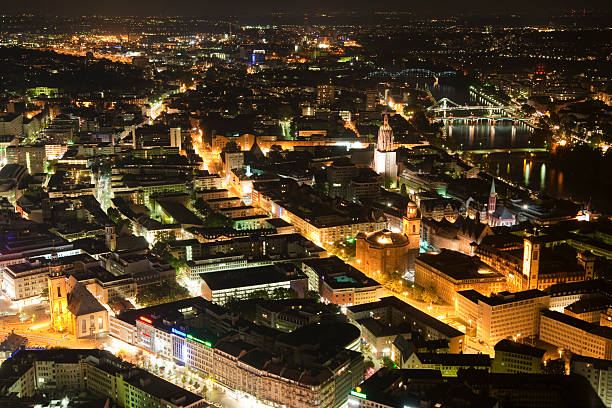 istock Frankfurt City & River Main at Night, Germany 183756996