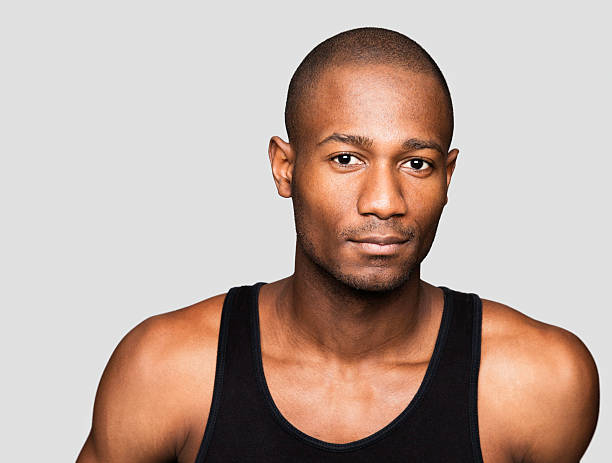 istock Seductive muscular African American man 183757120